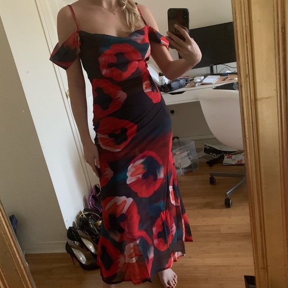 MAXI FLORAL PRINTED DRESS - Picture 1 of 5